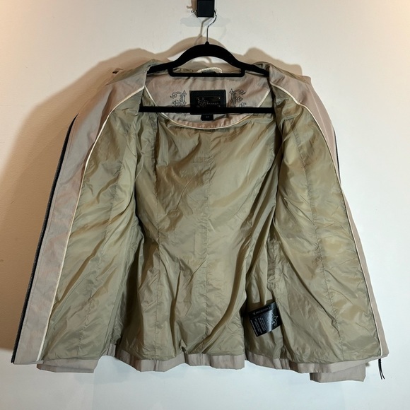 MACKAGE Sz S Kelsie Tan W/ Black Accents  Hooded Back Buckle Many Pockets Jacket - Picture 10 of 14